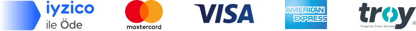 Pay with iyzico · Mastercard · Visa · American Express · Troy